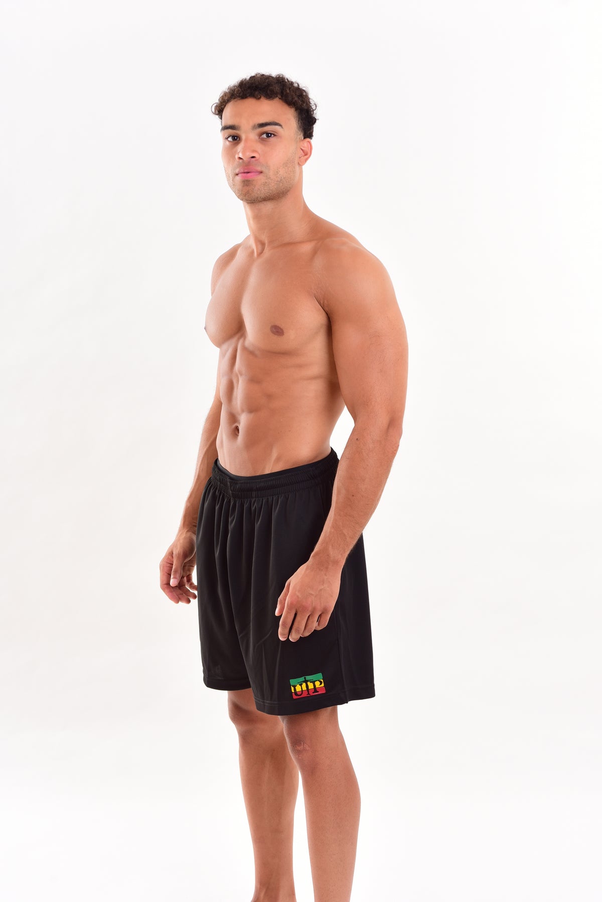 Red Gold Green Mens Polyester Shorts